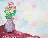 Vase On Red Scarf